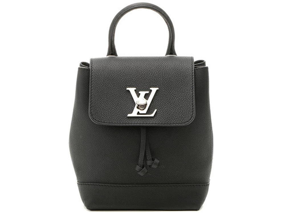 LOUIS VUITTON Lockme Backpack Grain Calf Noir Black